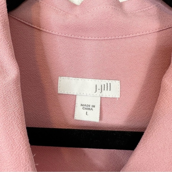 J. Jill button down blouse bubblegum pink Barbie barbiecore business casual fall - Picture 5 of 9